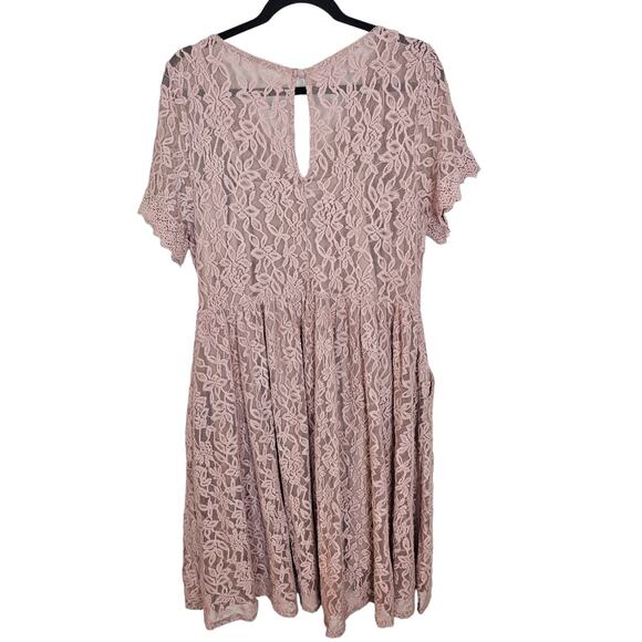 Torrid Dress Lace Dress Skater Dress Knee Length Dress V Neck Dress 2X Pink - Picture 10 of 11